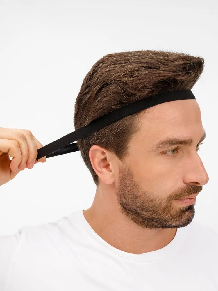 Спортивные аксессуары с логотипом с печатью логотипа. Повязка-резинка на голову Headway по цене 246 ₽ руб. (артикул 17229.30) Повязка-резинка на голову Headway, черная