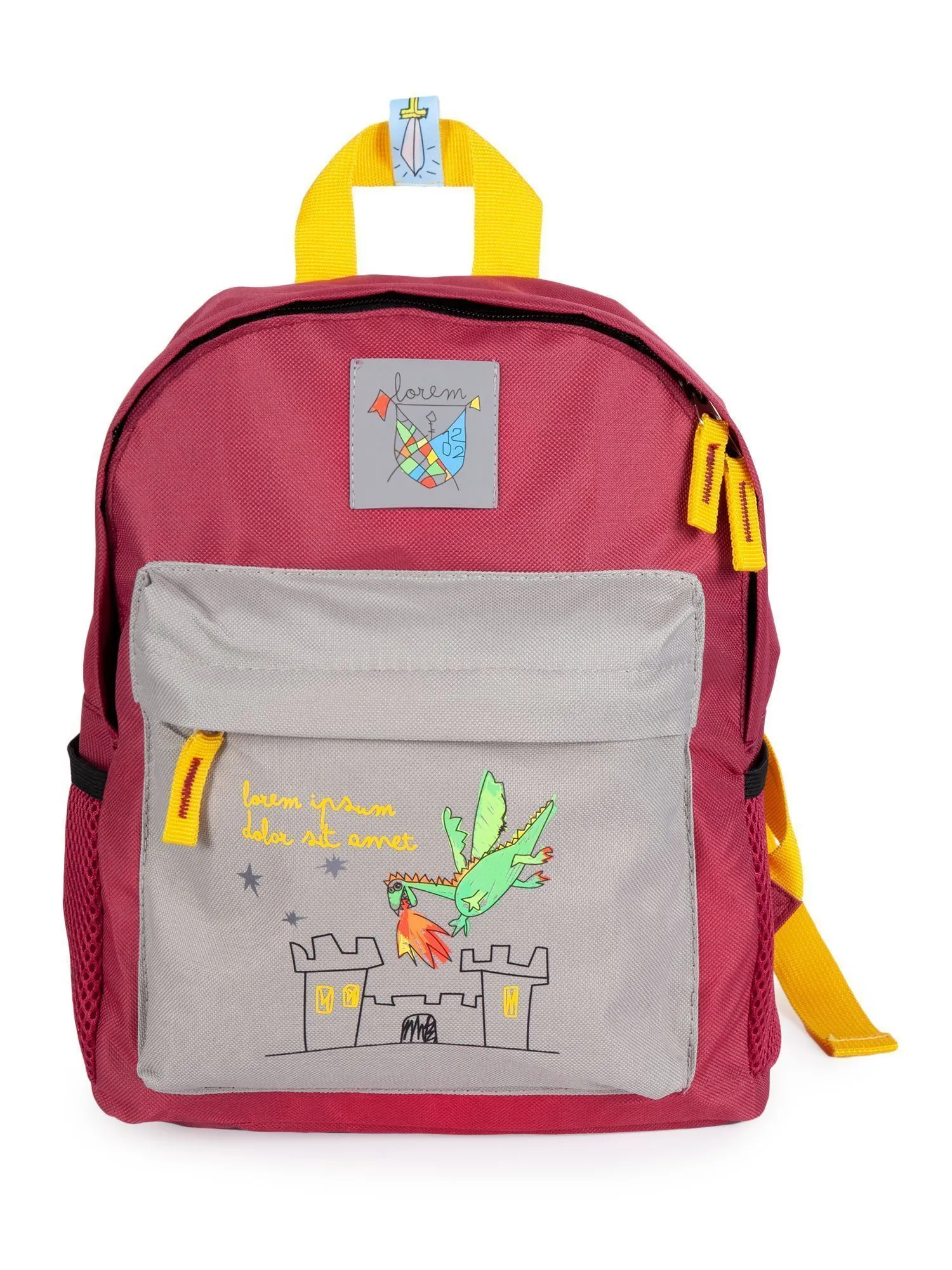 Рюкзак детский Kiddo, бордовый с серым