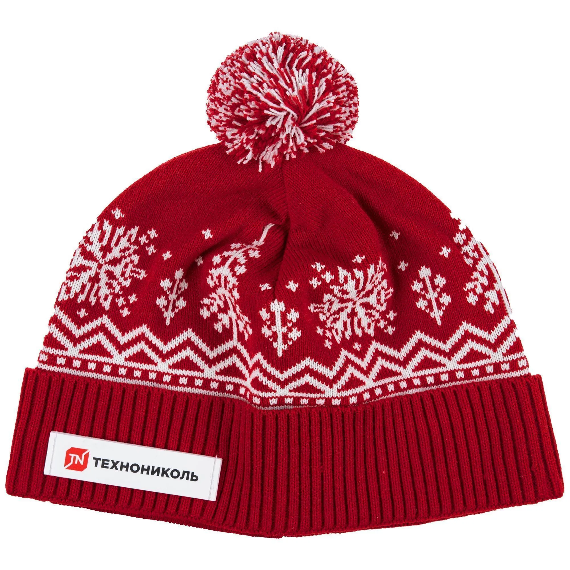 Шапка Elnik, красная с молочно-белым