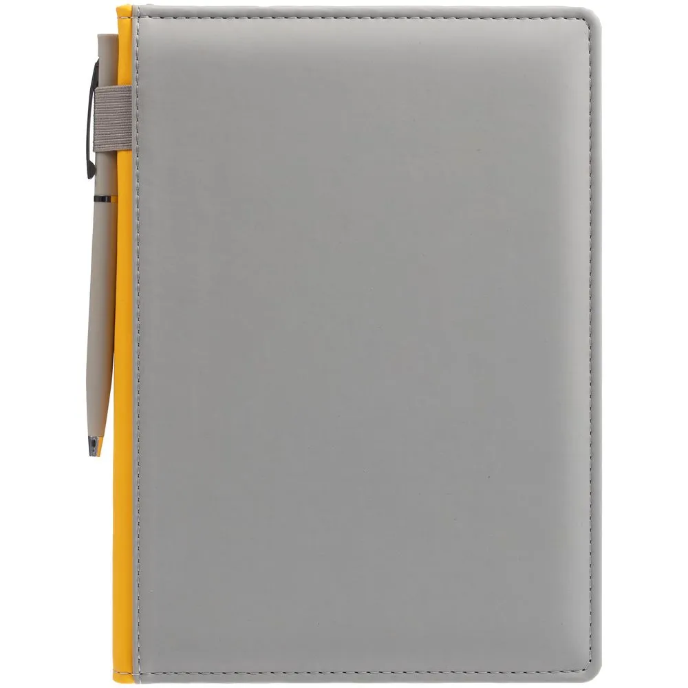 Ежедневник Spain Shall на заказ, недатированный, серый с желтым