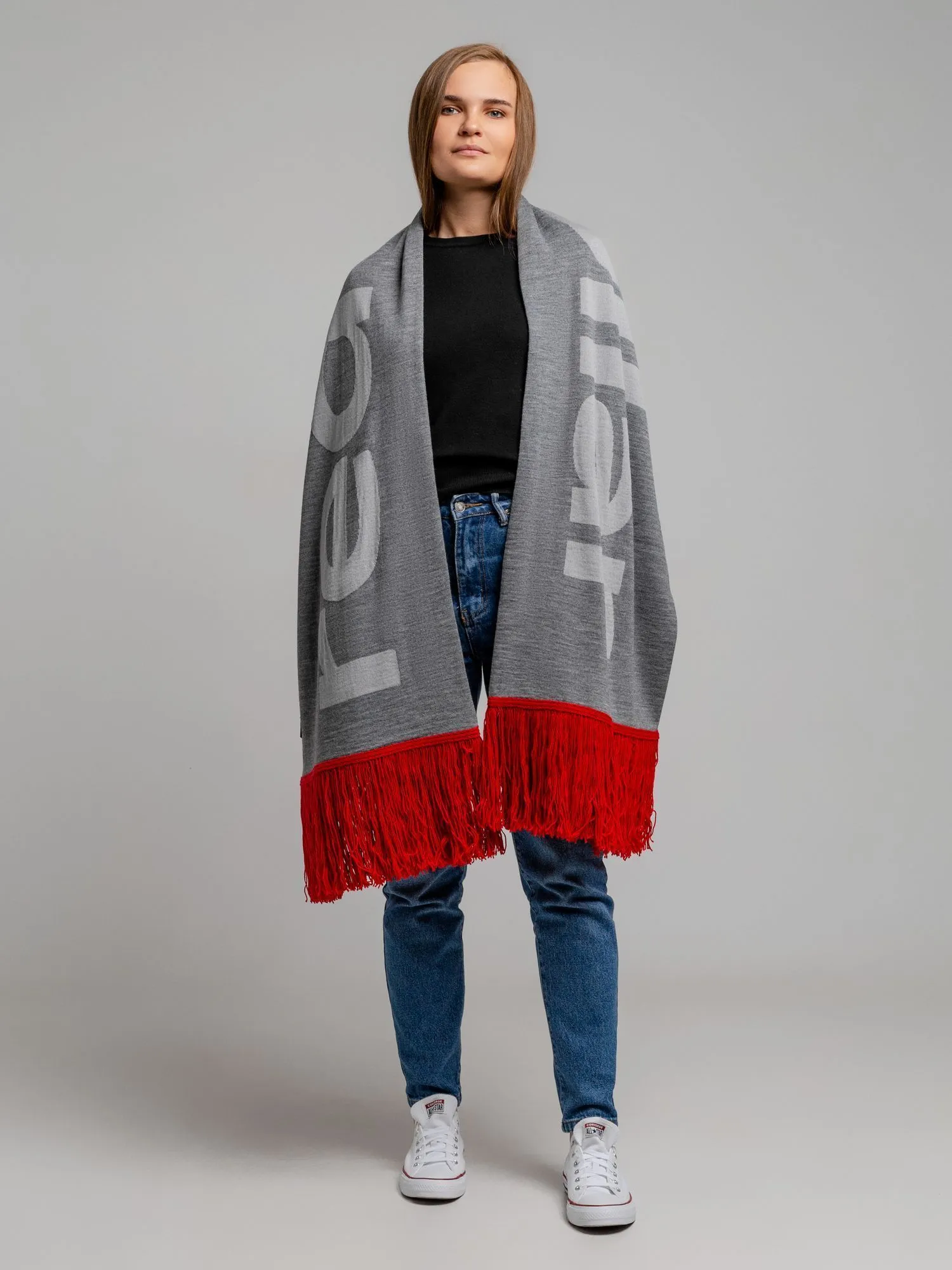 Шарф Tricksy Classic Net, XXL на заказ, полушерсть