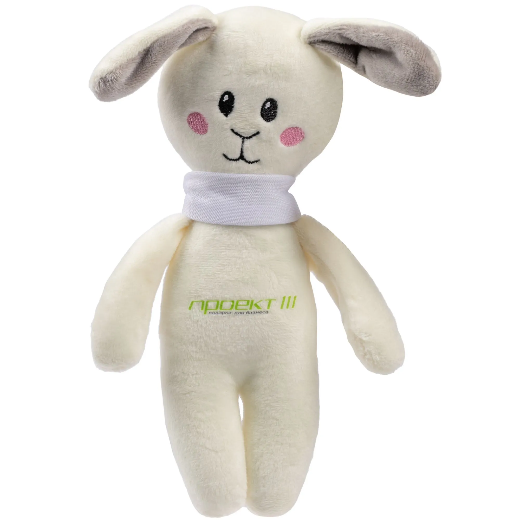 Мягкая игрушка Beastie Toys, заяц с белым шарфом