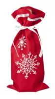 Чехол для шампанского "Снежинки", красный с логотипом