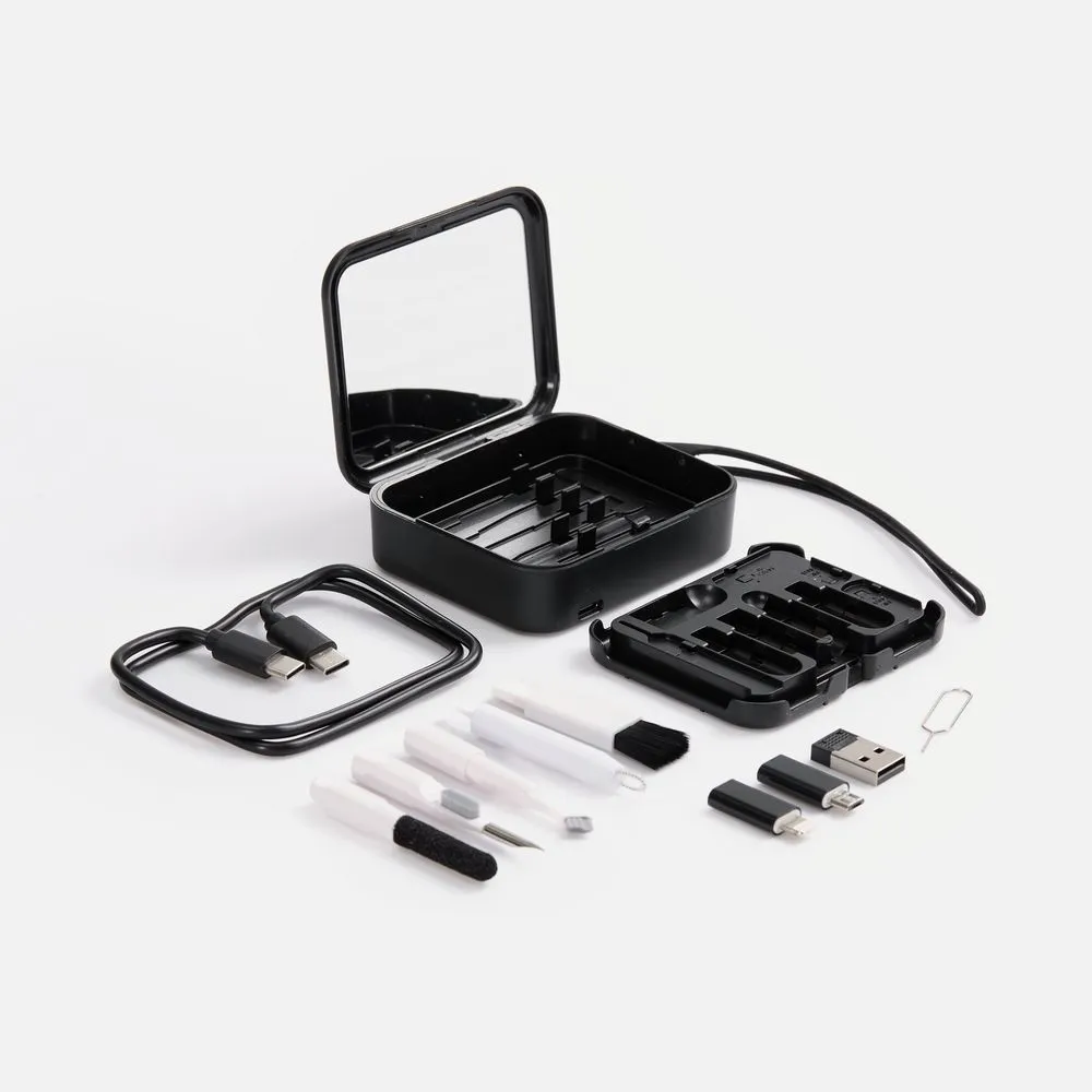 Набор для ухода за гаджетами с беспроводной зарядкой Rules, черный