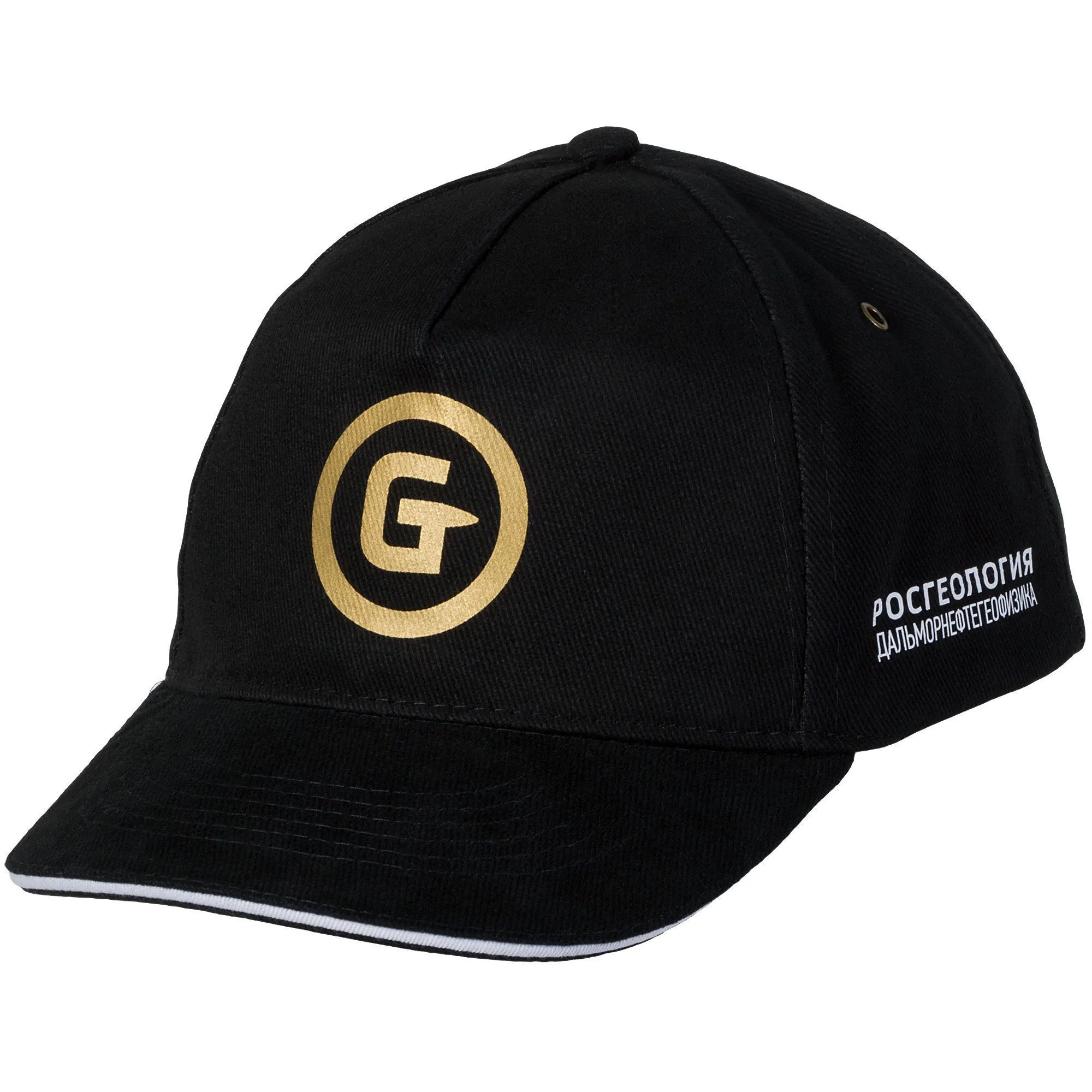 Бейсболка Classic, черная с белым кантом