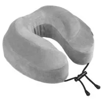 Подушка под шею для путешествий Cabeau Evolution, серая с логотипом