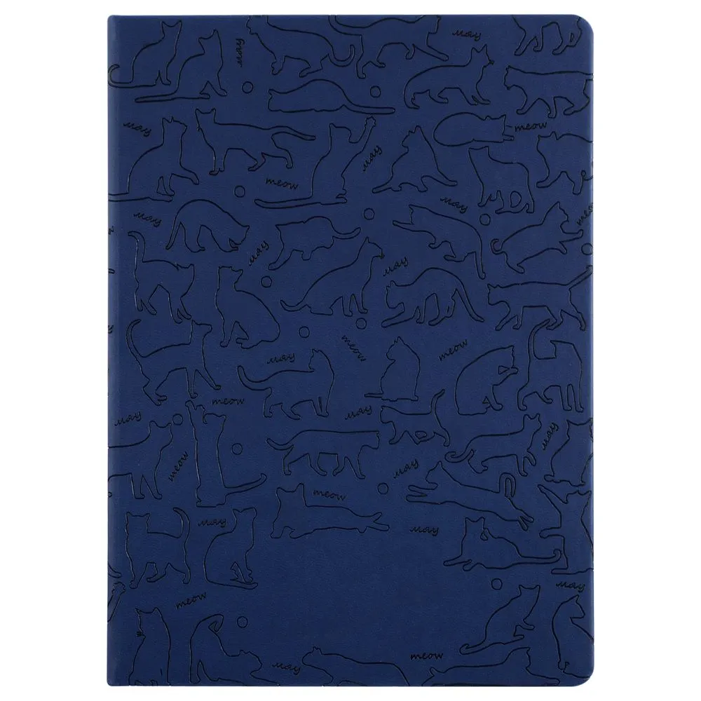 Ежедневник "Эрмитажные коты", синий, уценка