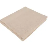 Полотенце махровое Soft Me Large, бежевое с логотипом