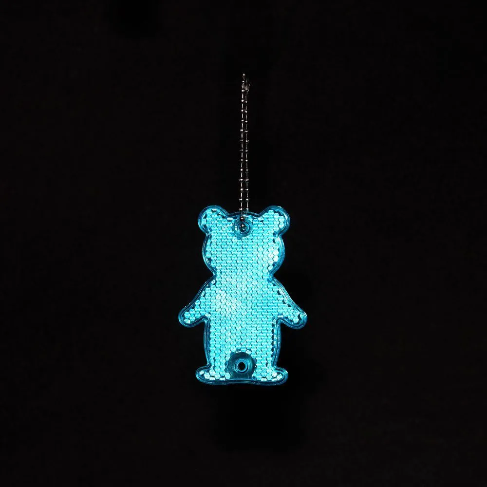 Пешеходный светоотражатель с цепочкой «Мишка», синий