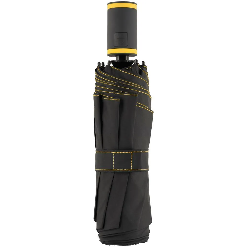 Складные зонты с логотипом с печатью логотипа. Зонт складной AOC Mini с цветными спицами по цене 3 043 ₽ руб. (артикул 64715.80) Зонт складной AOC Mini с цветными спицами, желтый