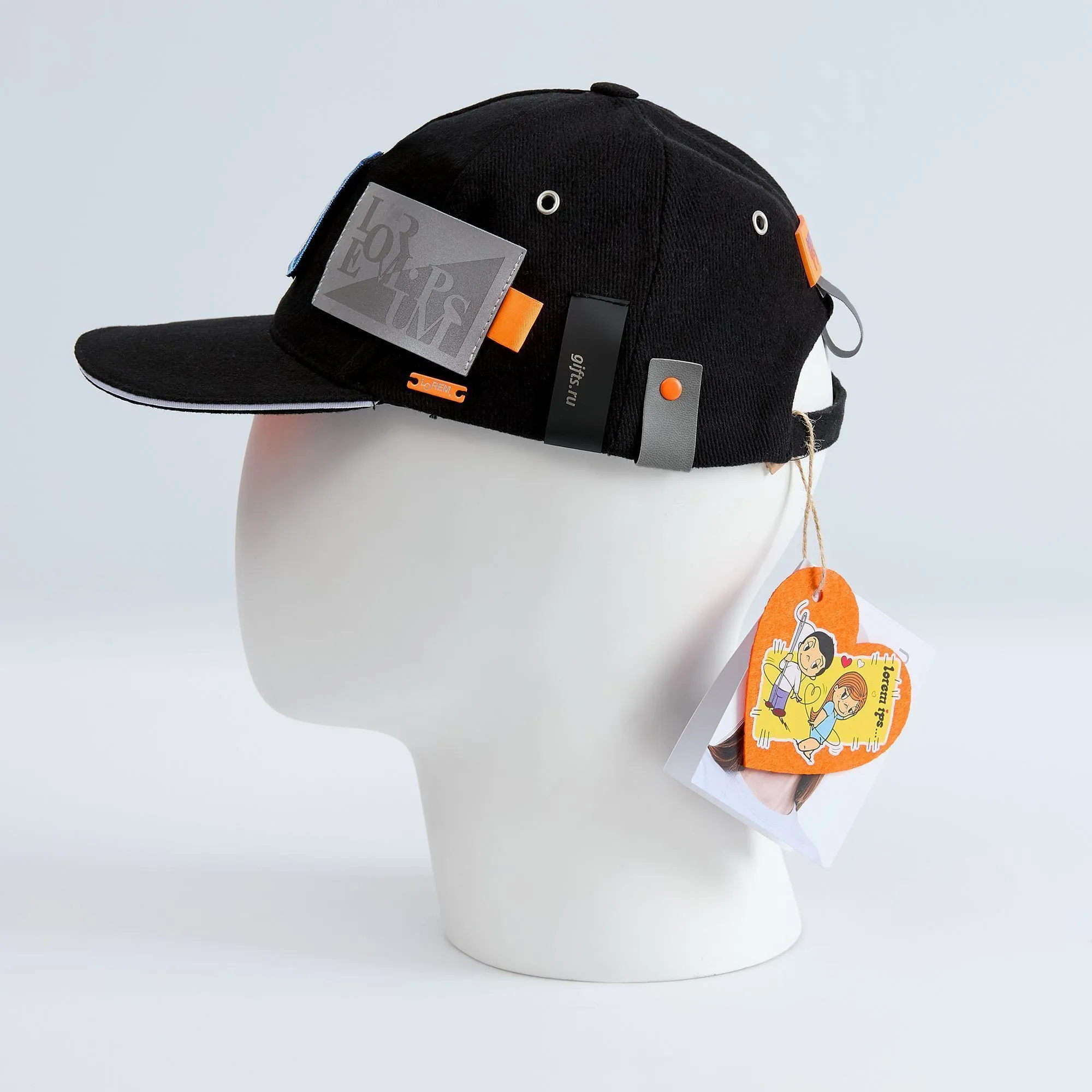 Бейсболка Classic, черная с белым кантом