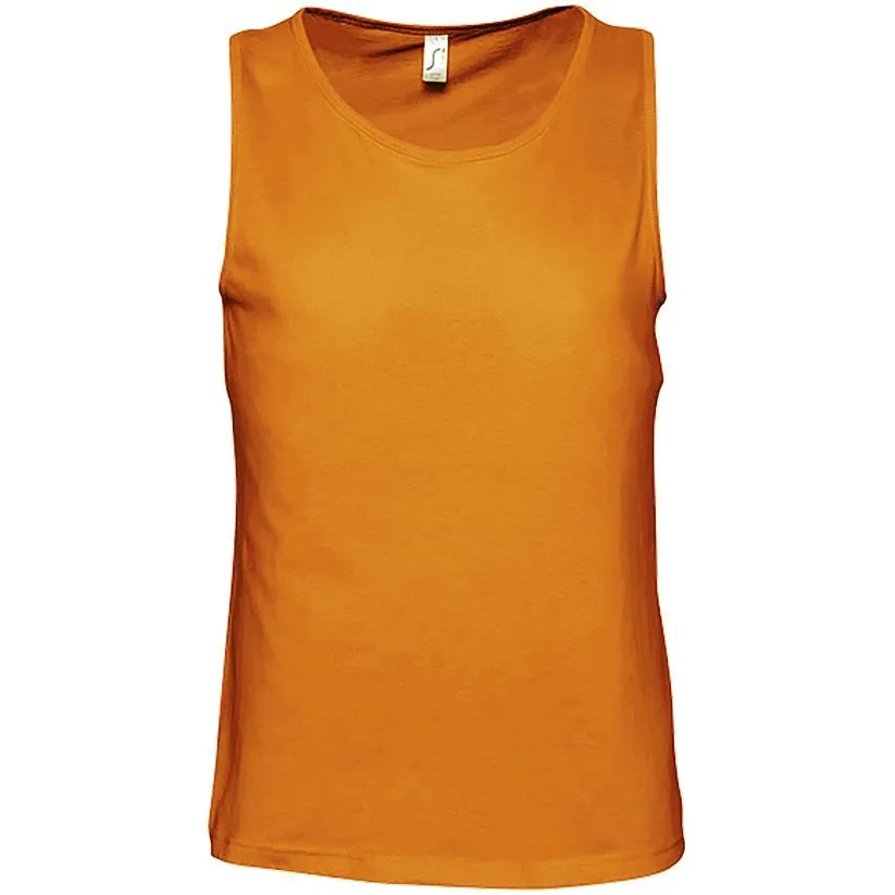 Майка мужская Justin 150, оранжевая с логотипом