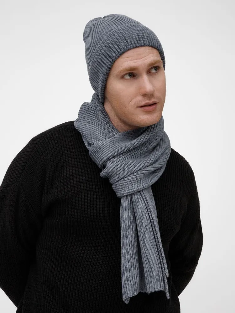 Шарфы с печатью логотипа. Шарф Nobilis Mono по цене 2 221 ₽ руб. (артикул 19908.27) Шарф Nobilis Mono, серый (стальной)