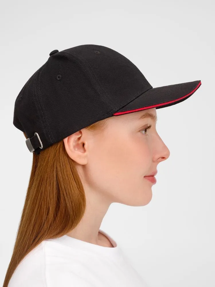 Бейсболка Buffalo, черная с красным