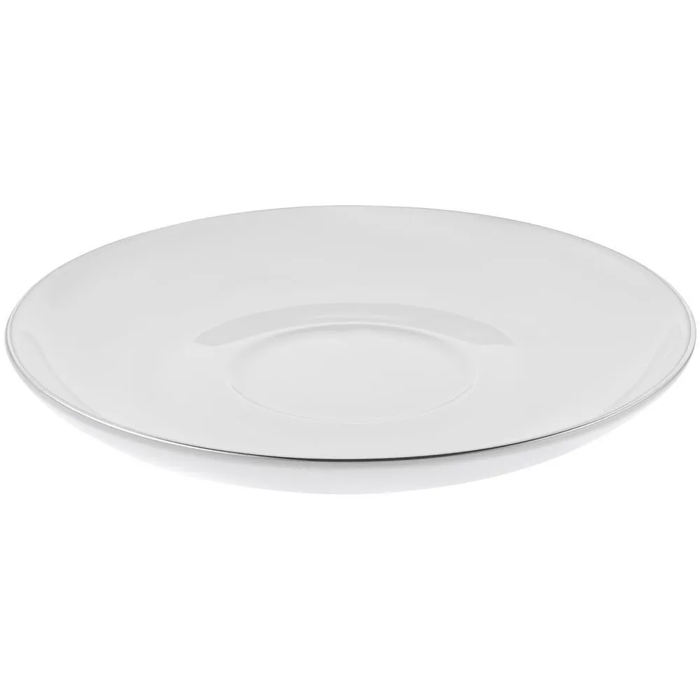 Кофейная пара Select, белая с серебристой отводкой