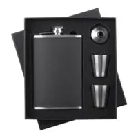 Набор Trusty: фляжка, стаканчики и воронка, черный с логотипом