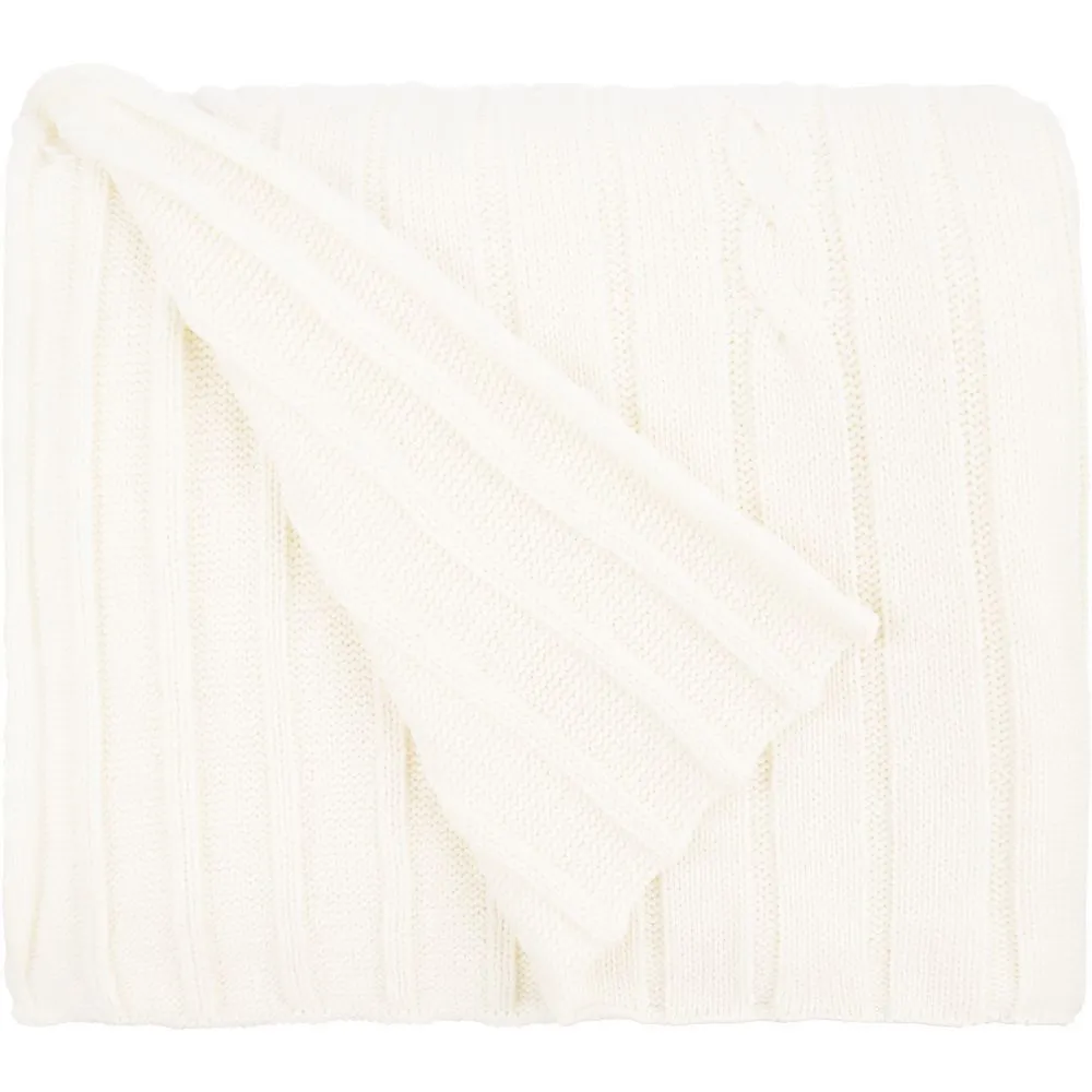 Плед Tressa, белый (молочный)