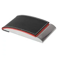 Визитница Prestige, черная с красным с логотипом
