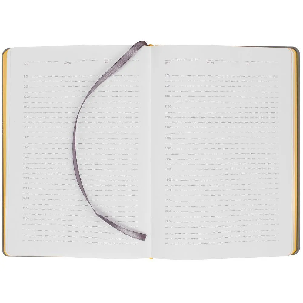 Ежедневник Spain Shall на заказ, недатированный, серый с желтым