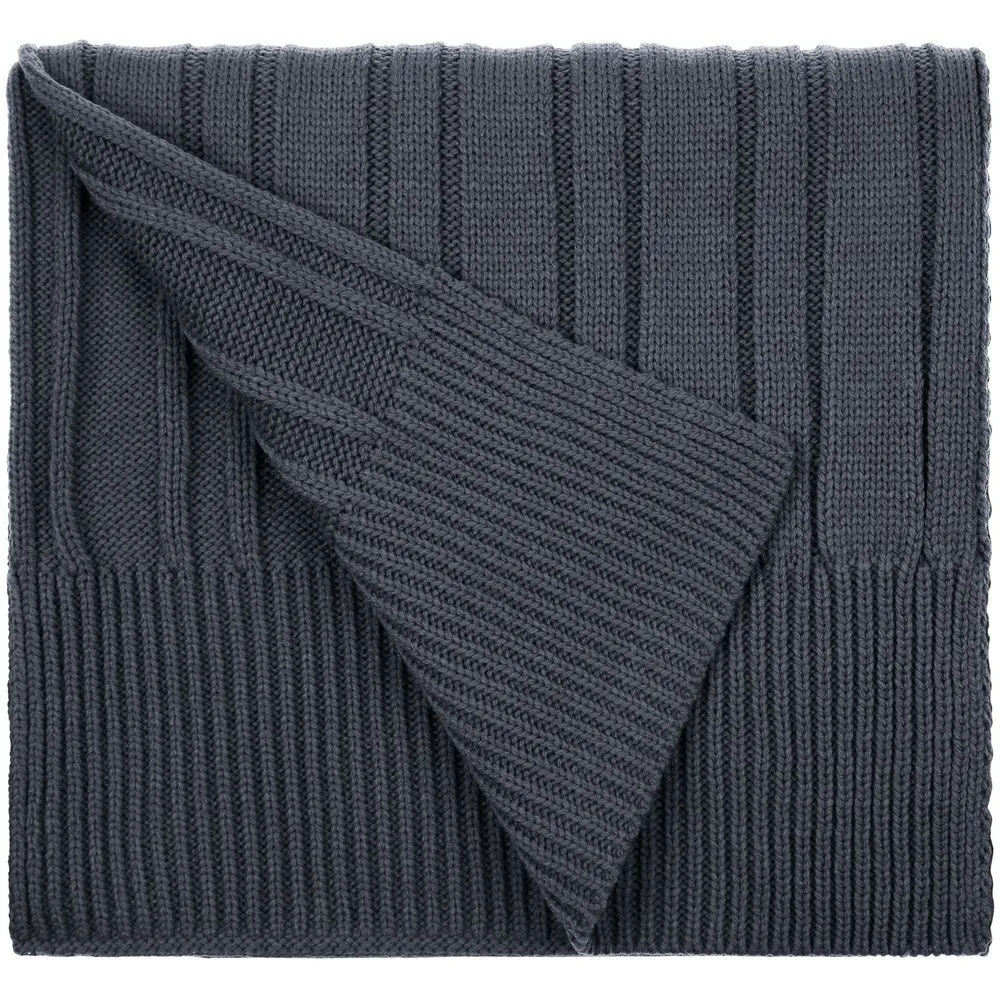 Шарфы с печатью логотипа. Шарф Knit Beat по цене 960 ₽ руб. (артикул 19892.29) Шарф Knit Beat, серый (графит)