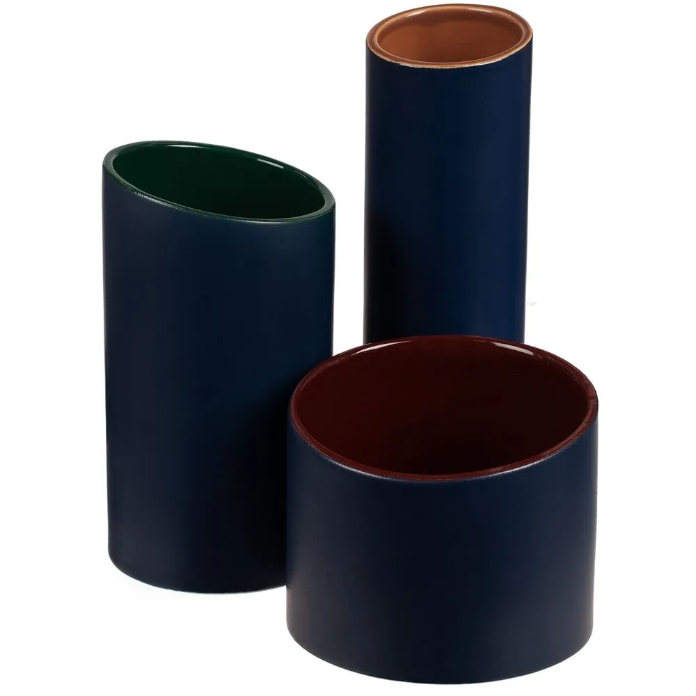 Ваза Form Fluid, большая, сине-горчичная