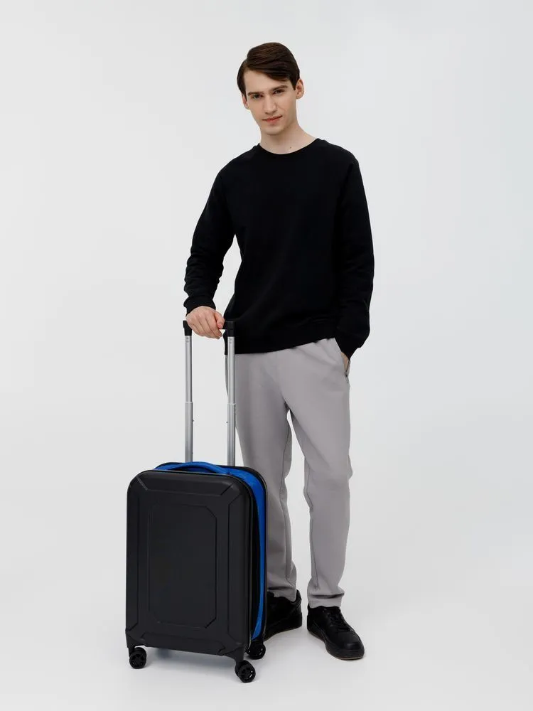Чемодан Platta, черный с синим