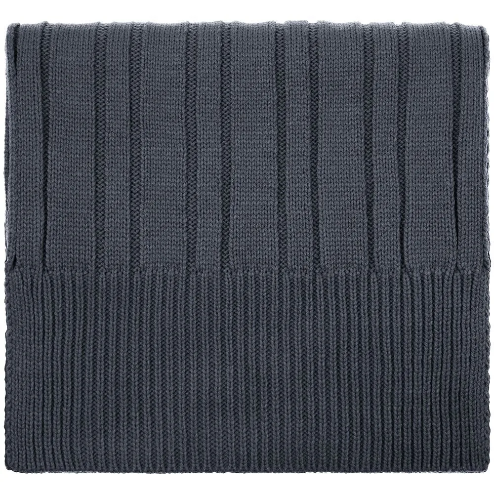 Шарфы с печатью логотипа. Шарф Knit Beat по цене 960 ₽ руб. (артикул 19892.29) Шарф Knit Beat, серый (графит)