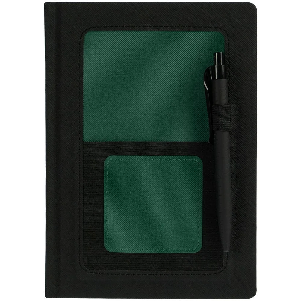 Ежедневник Mobile на заказ, недатированный, черно-зеленый