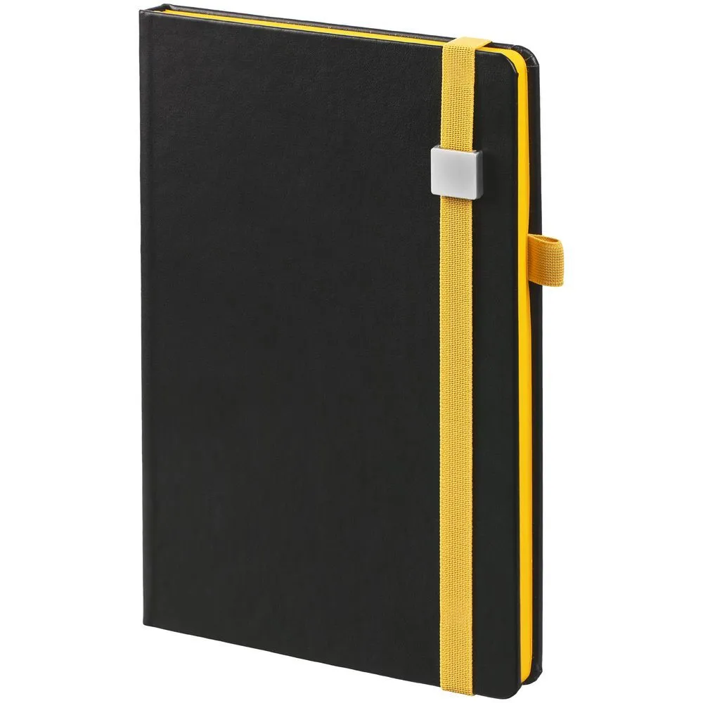 Ежедневник Ton Metal, недатированный, черный с желтым с логотипом