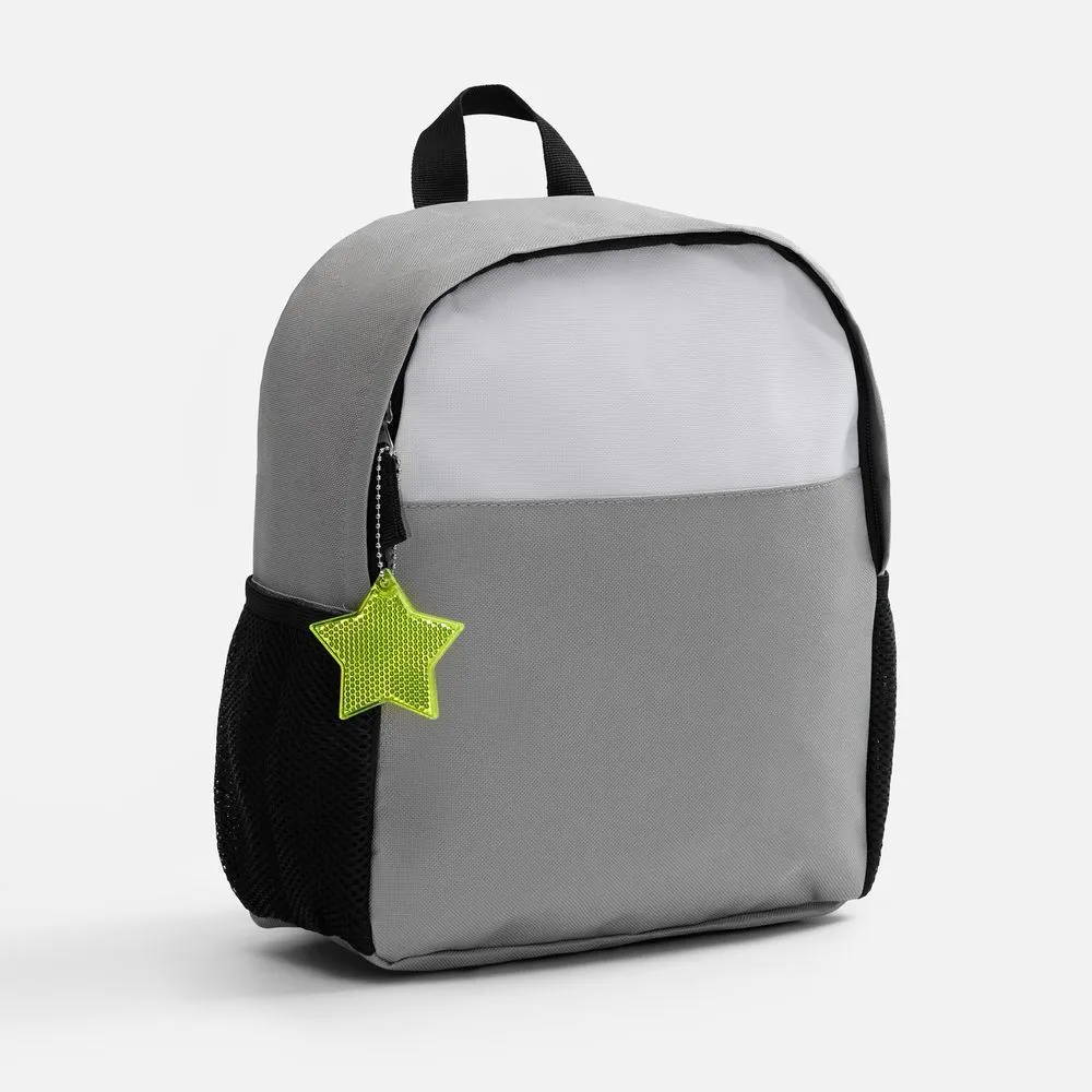 Пешеходный светоотражатель с цепочкой «Звезда», желтый неон