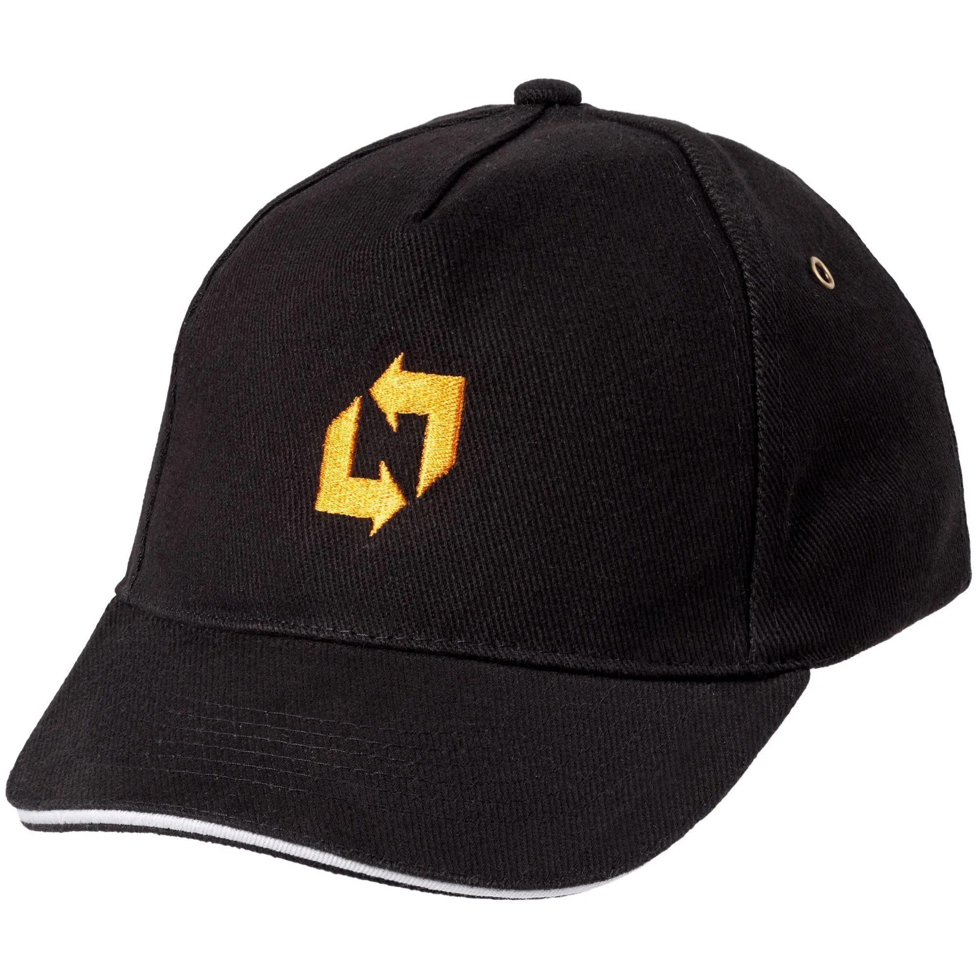 Бейсболка Classic, черная с белым кантом