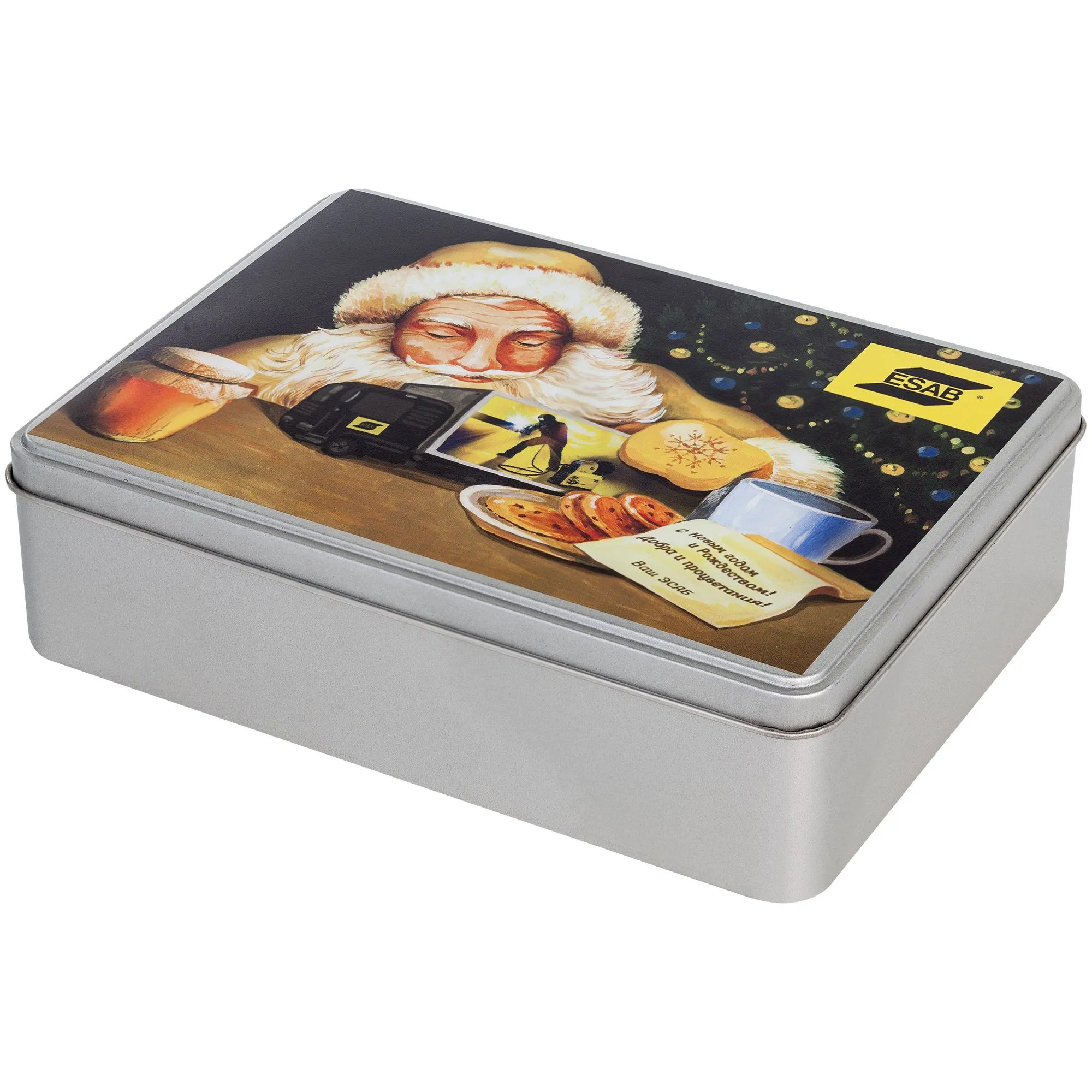 Коробка Pragmax L, прямоугольная, серебристая