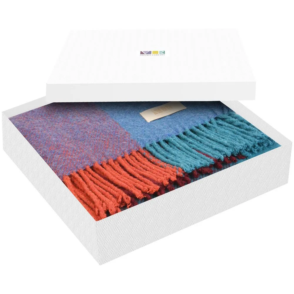 Пледы с логотипом с печатью логотипа. Плед Mumbai по цене 10 028 ₽ руб. (артикул 16341.42) Плед Mumbai, голубой с оранжевым