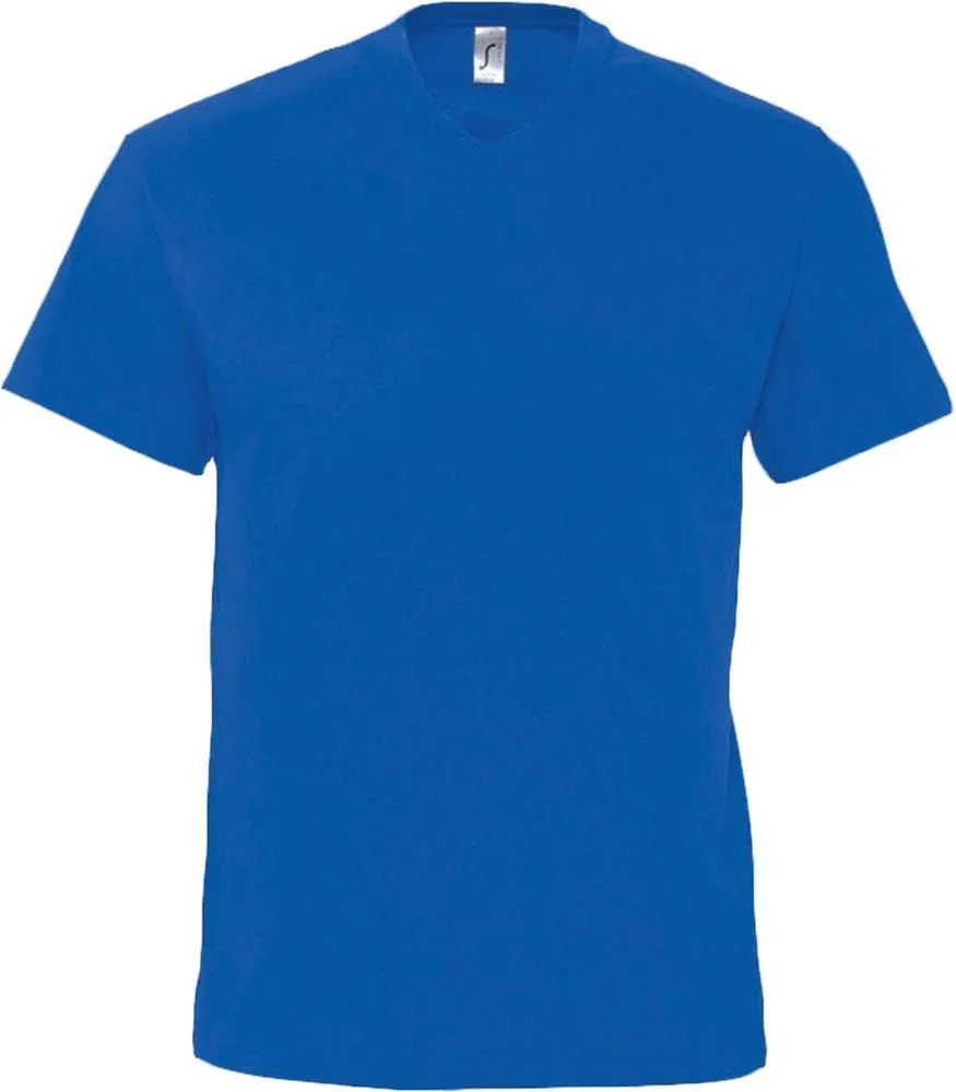 Футболка мужская с V-образным вырезом Victory 150, ярко-синяя (royal) с логотипом