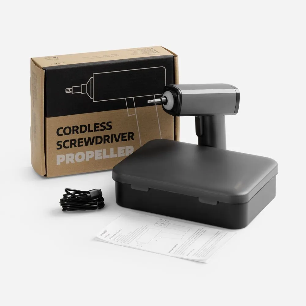 Инструменты с печатью логотипа. Отвертка аккумуляторная Propeller по цене 4 650 ₽ руб. (артикул 63049.30) Отвертка аккумуляторная Propeller, черная