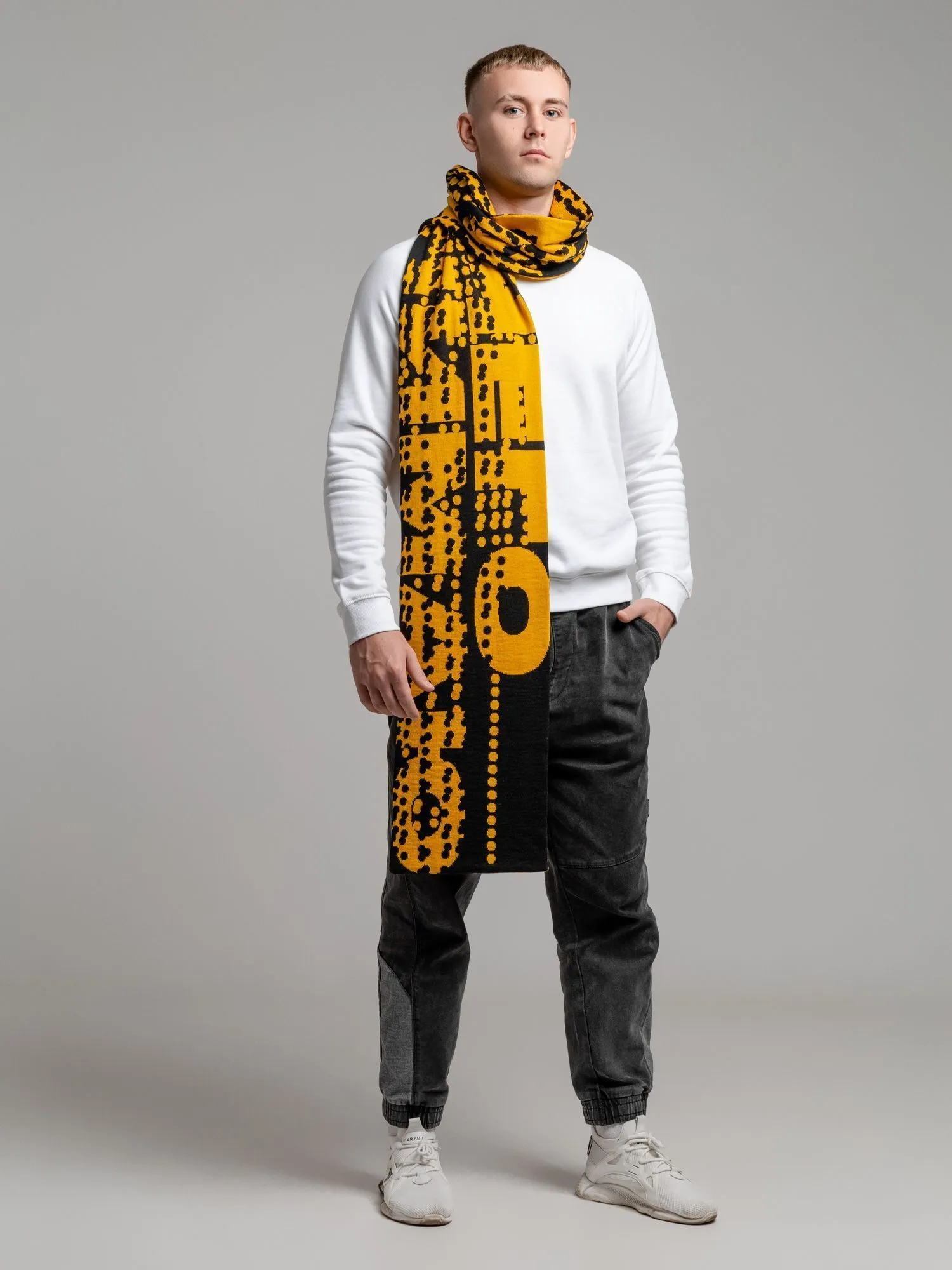 Шарф Tricksy Classic Net, XXL на заказ, полушерсть