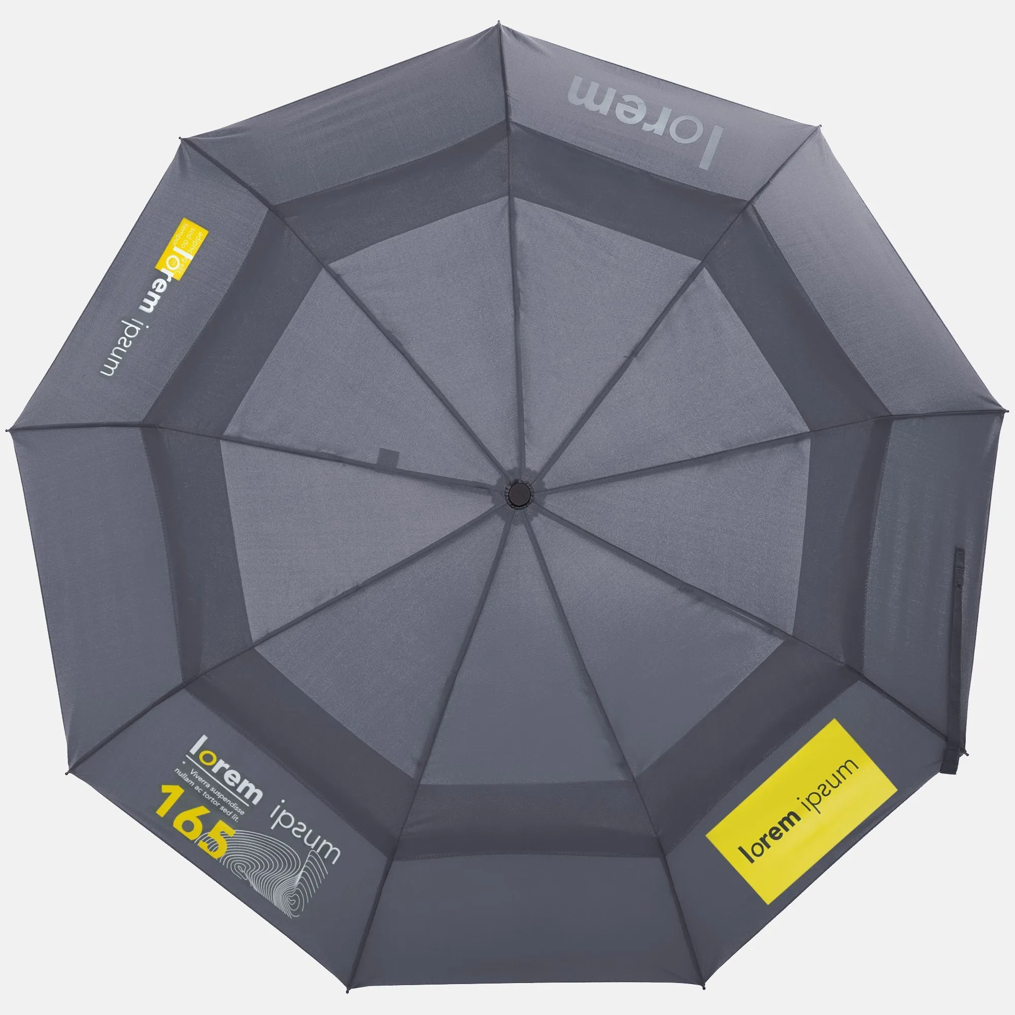 Складной зонт Dome Double с двойным куполом, серый