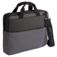 Сумка для ноутбука Qibyte Laptop Bag, темно-серая с черными вставками с логотипом