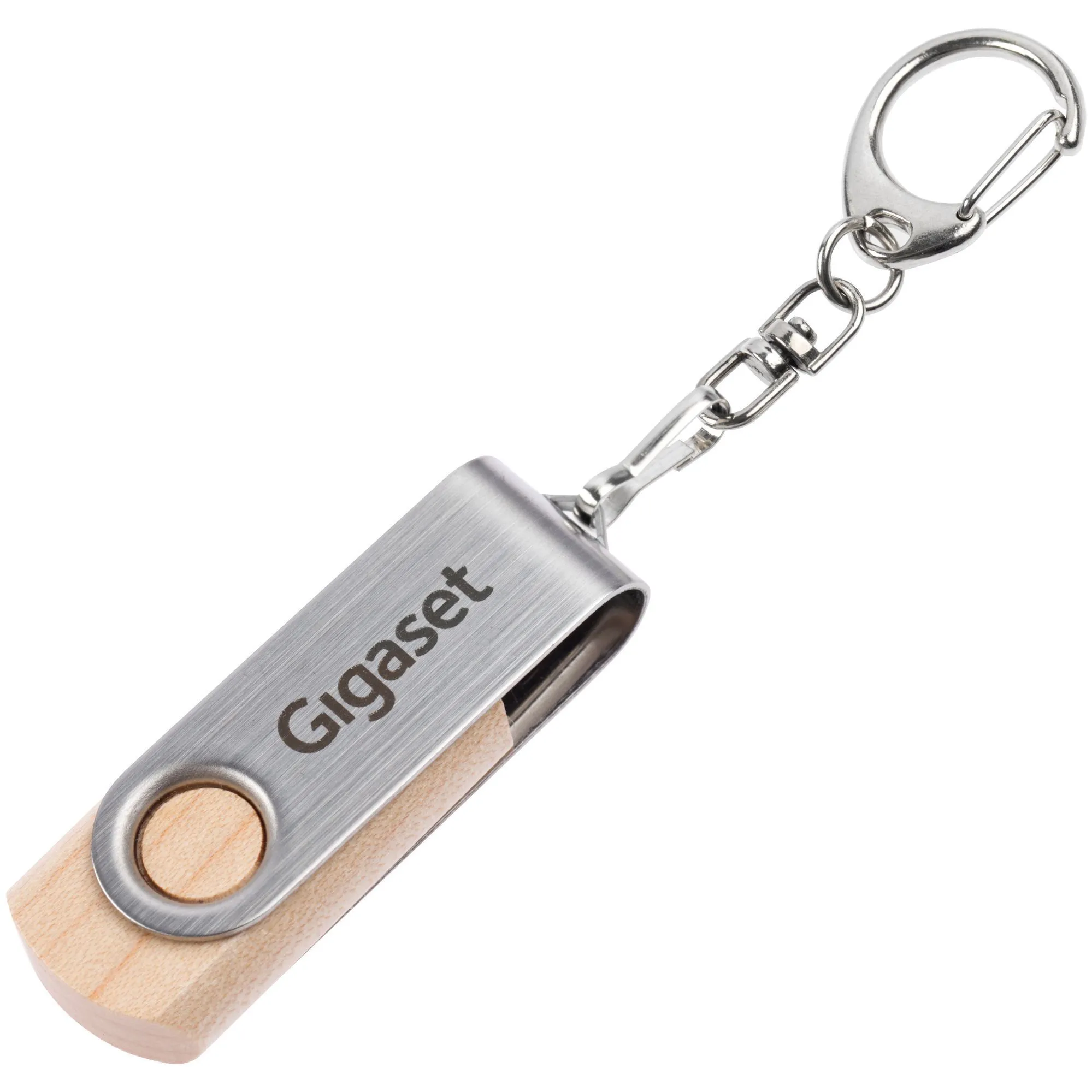 Флешка Twist Wood, светлое дерево, 16 Гб