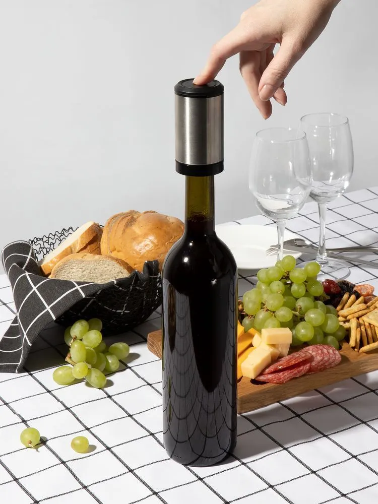 Электрическая пробка для вина Tuoretta, серебристая