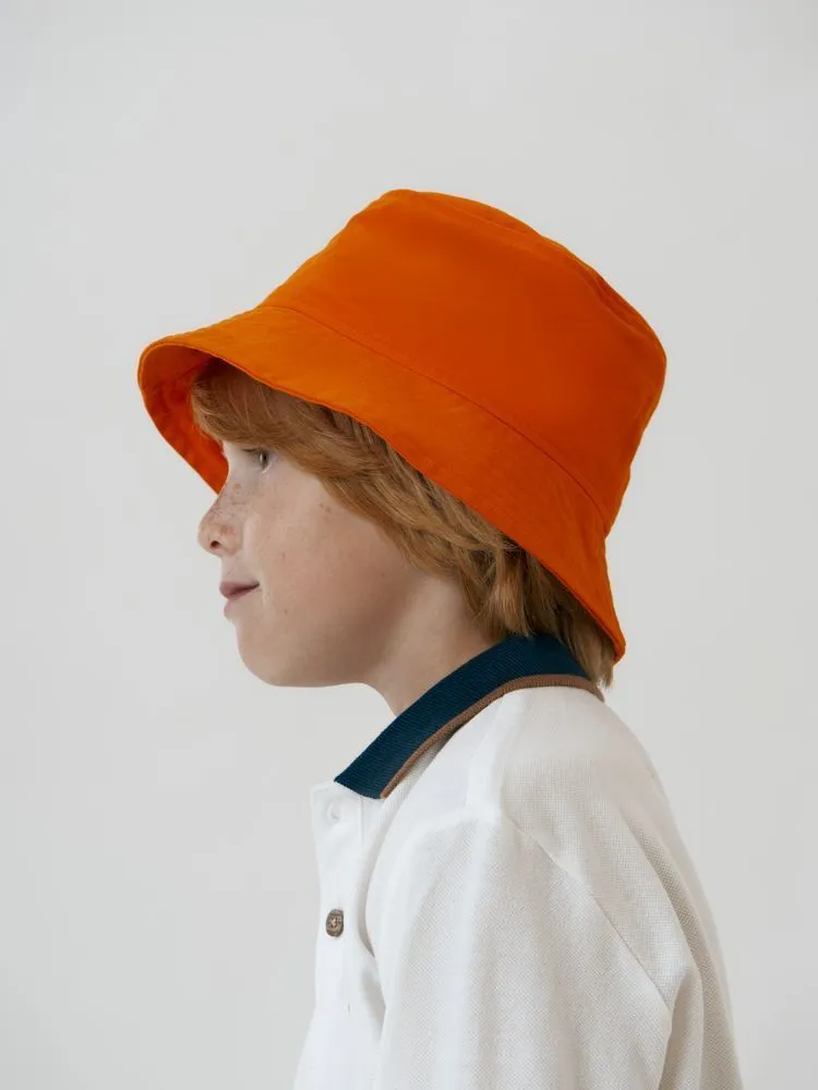 Детская одежда с печатью логотипа. Панама детская Challenge Kids по цене 446 ₽ руб. (артикул 16407.20) Панама детская Challenge Kids, оранжевая