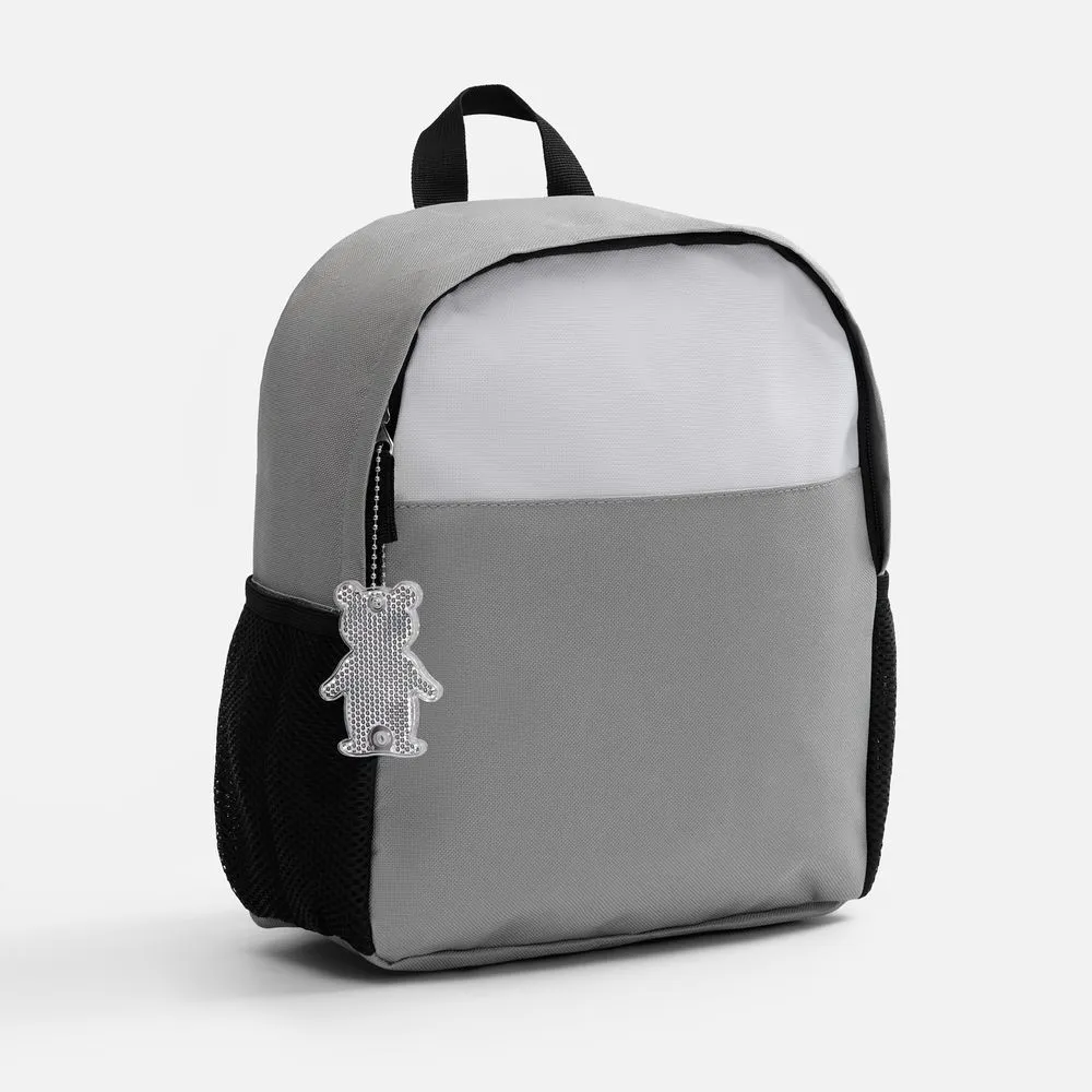 Пешеходный светоотражатель с цепочкой «Мишка», белый