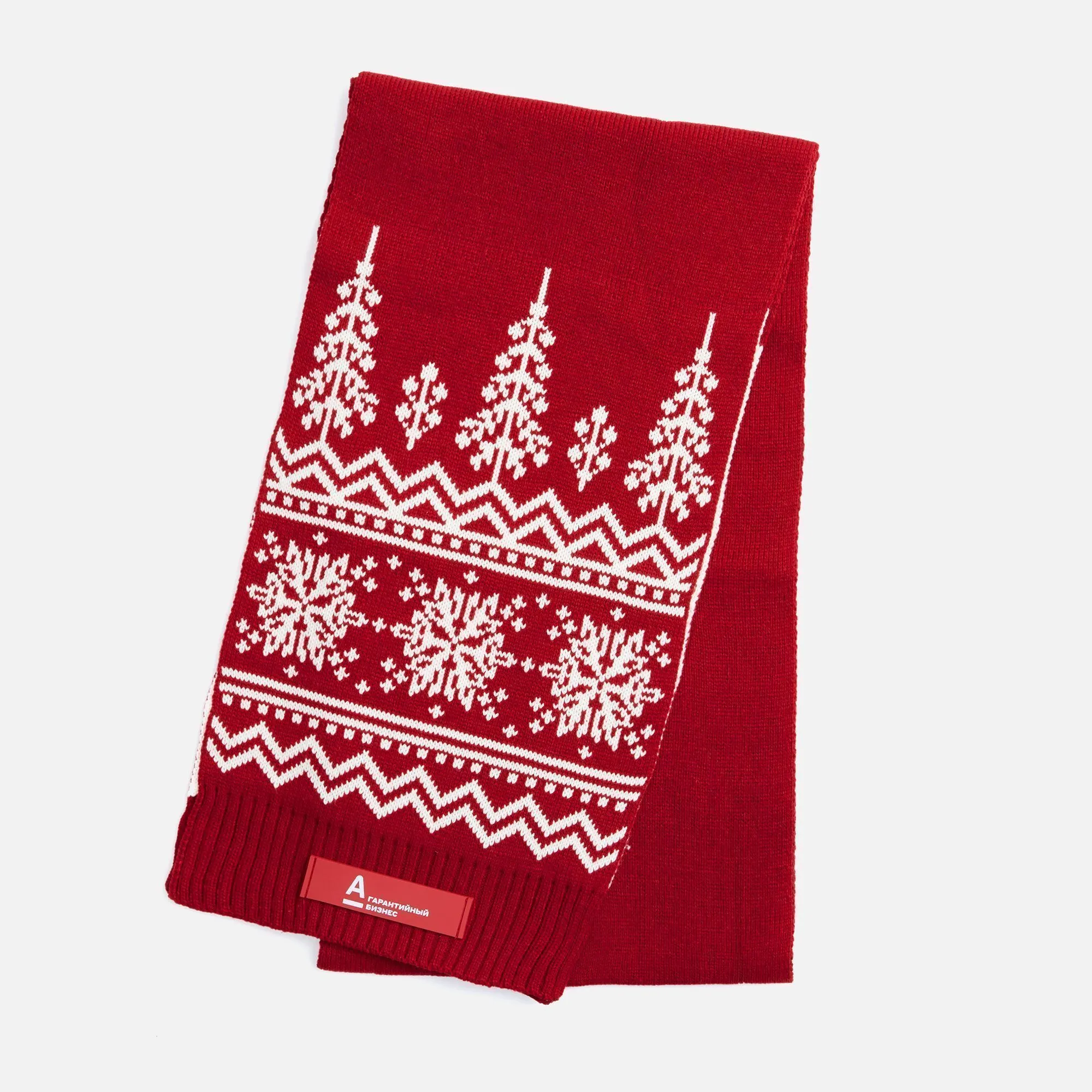 Шарф Elnik, красный с молочно-белым