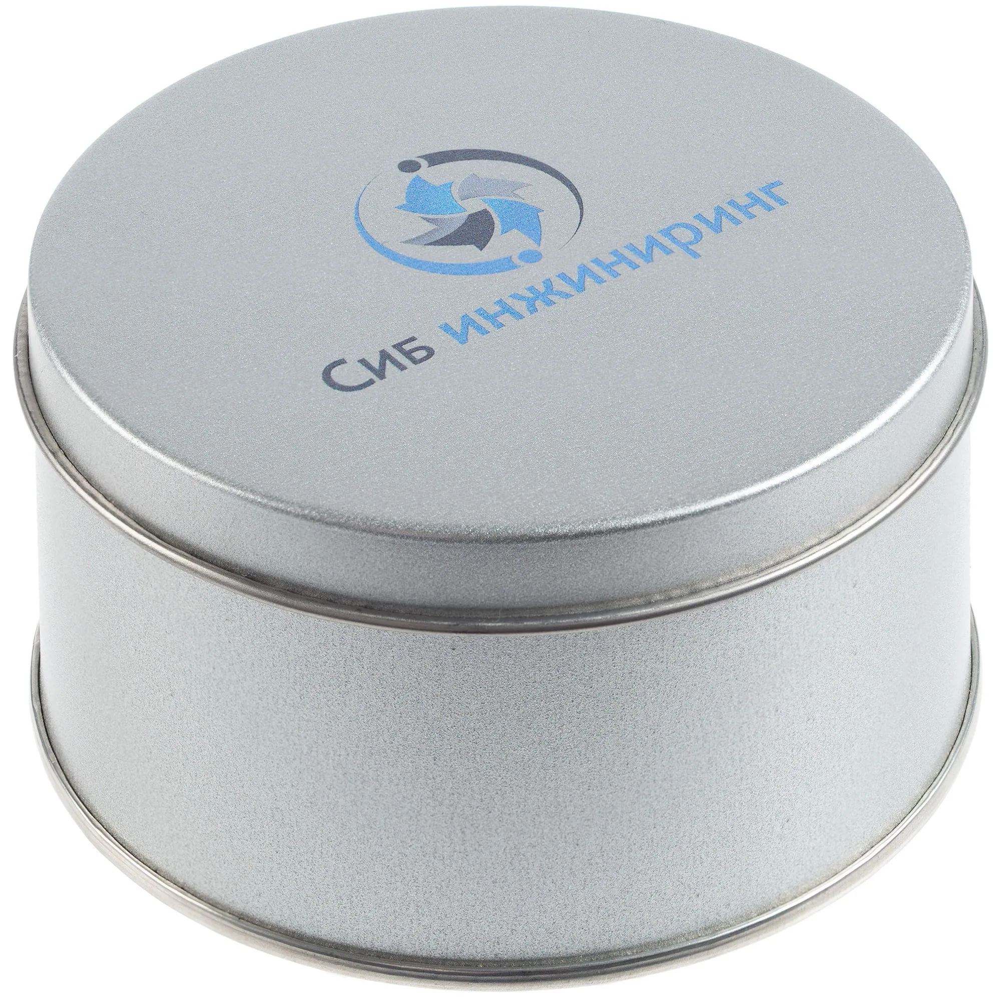 Подарочные коробки с печатью логотипа. Коробка Pragmax M, круглая по цене 233 ₽ руб. (артикул 5585) Коробка Pragmax M, круглая, серебристая