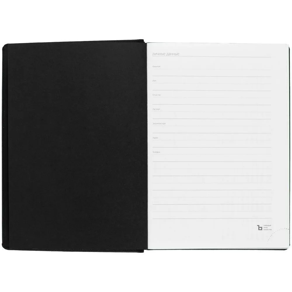 Ежедневник Mobile на заказ, недатированный, черно-зеленый