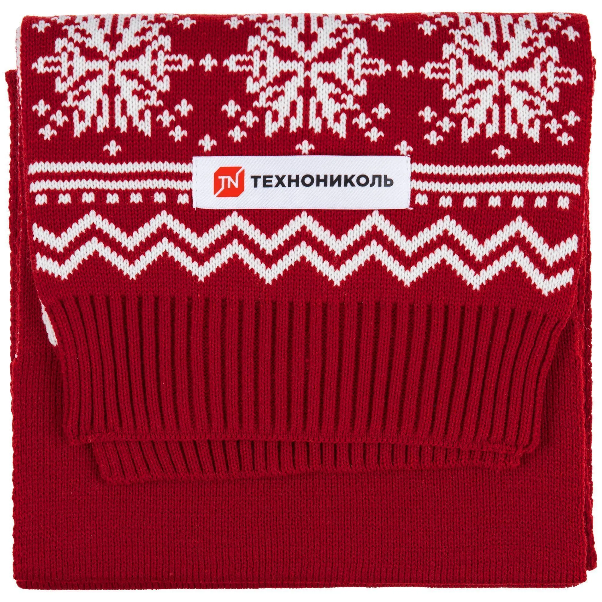 Шарф Elnik, красный с молочно-белым