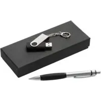 Набор Notes: ручка и флешка 16 Гб, черный с логотипом
