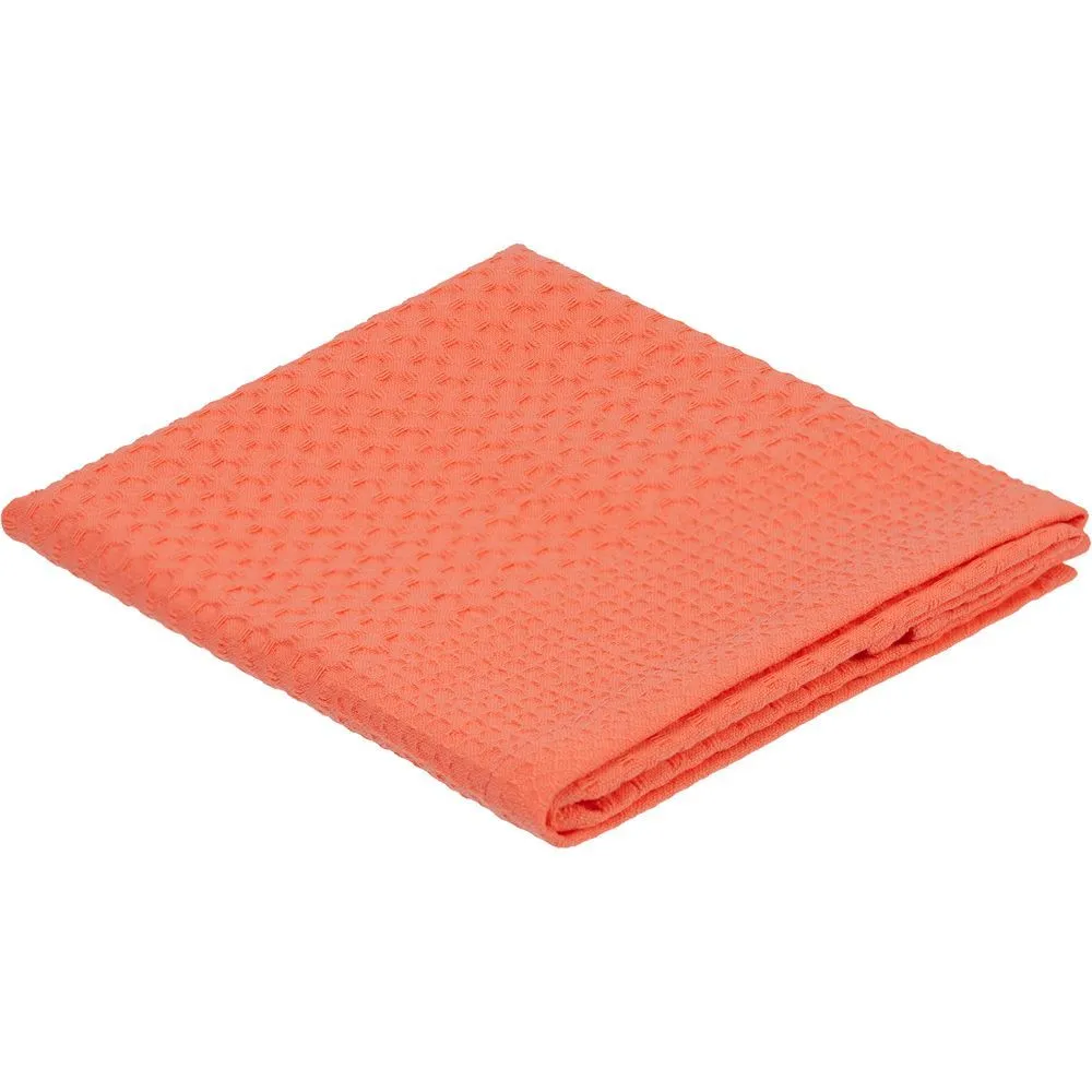 Полотенце вафельное «Деметра», малое, оранжевое (грейпфрут) с логотипом