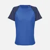 Футболка спортивная женская Vortex Women, темно-синяя с ярко-синим с логотипом