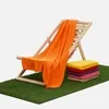 Флисовый плед Warm&Peace XL, оранжевый с логотипом